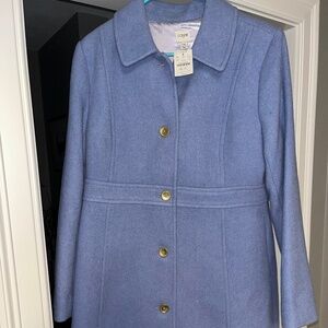 J.Crew Women's Wool Lady Coat Blue 12 NWT
